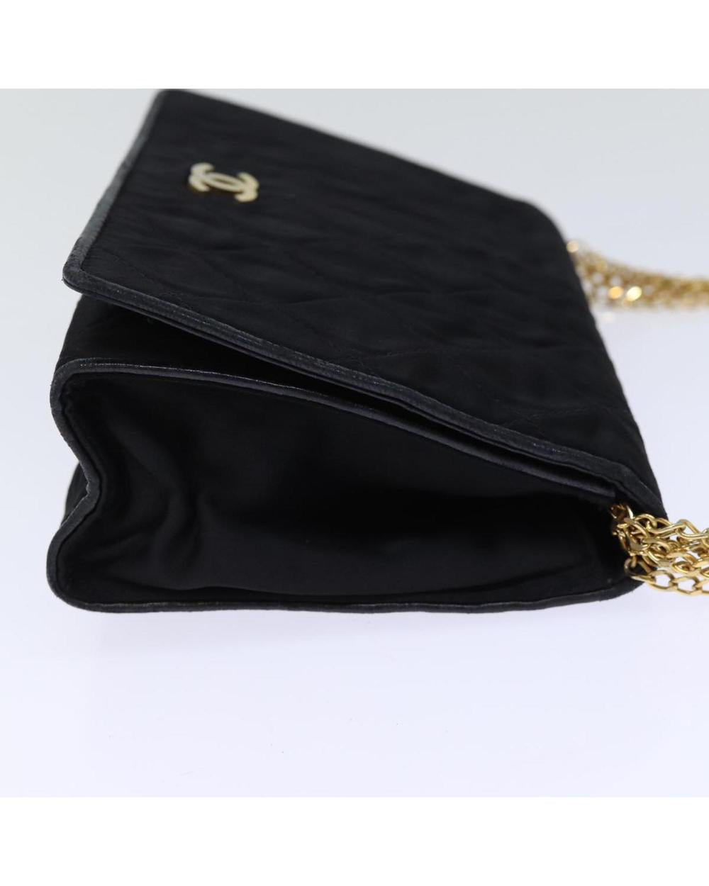 Black Silk Chanel Shoulder Bag