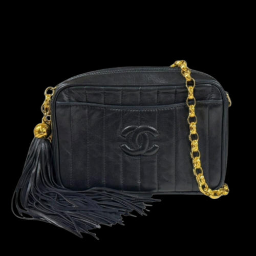 Black Suede Chanel Shoulder Bag