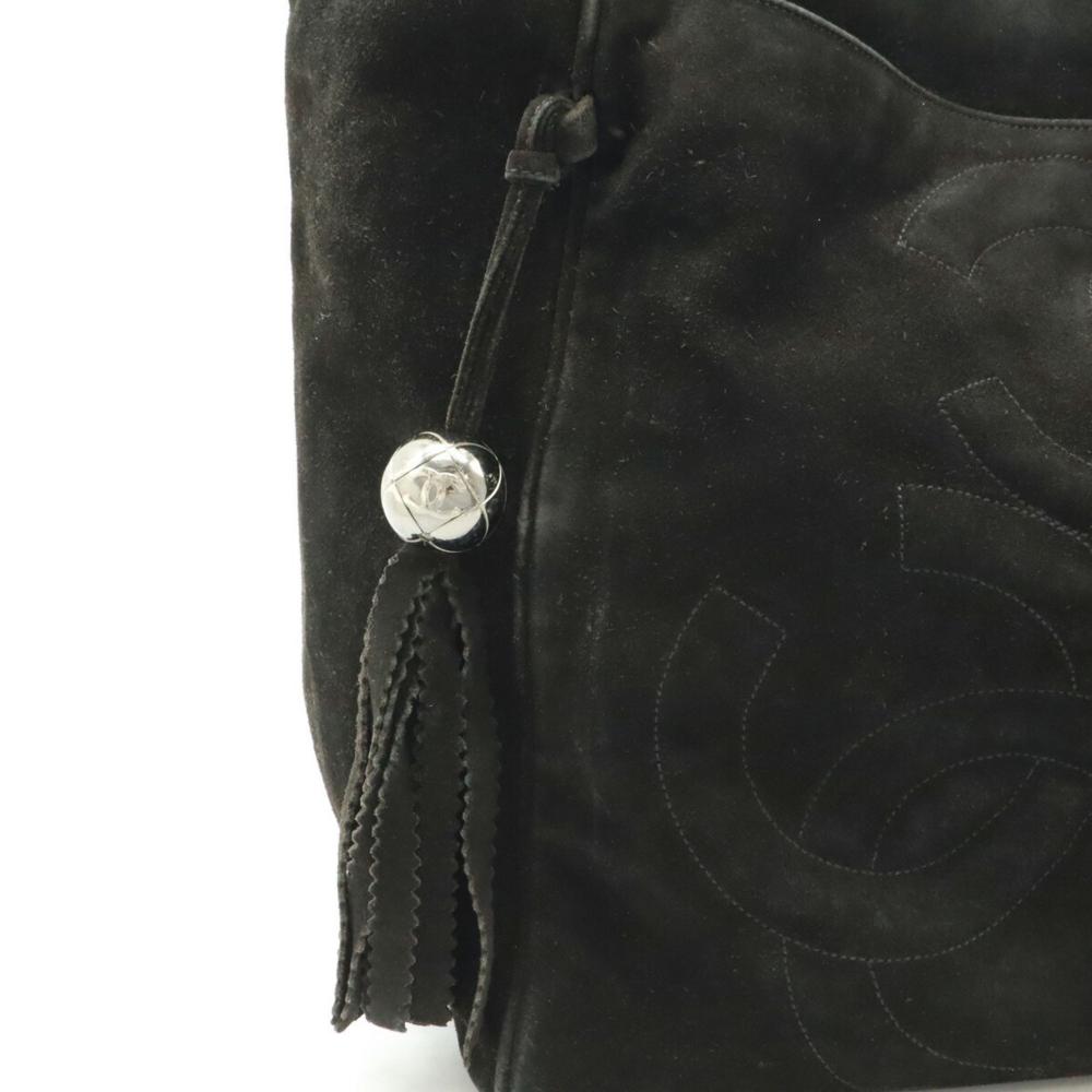Black Suede Chanel Shoulder Bag