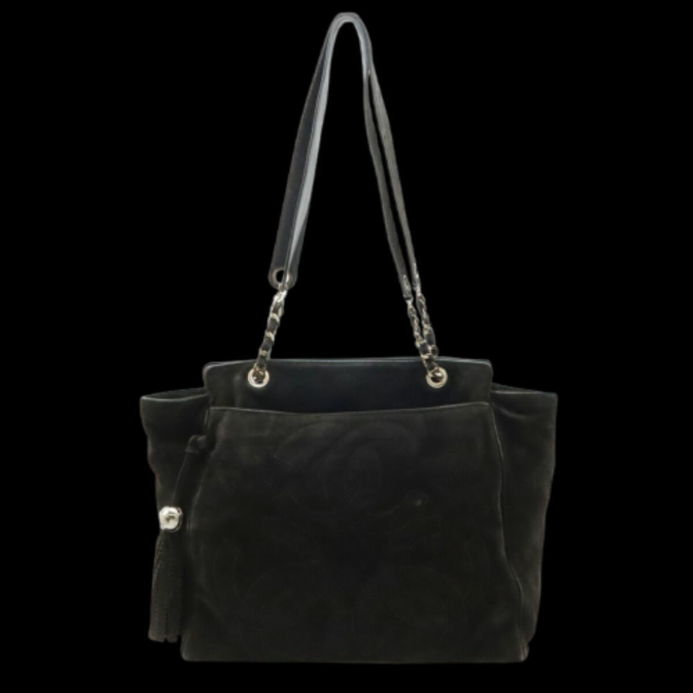 Black Suede Chanel Shoulder Bag