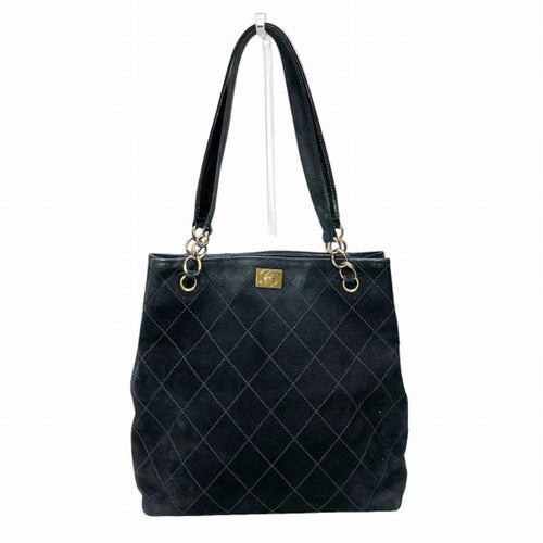 Black Suede Chanel Shoulder Bag