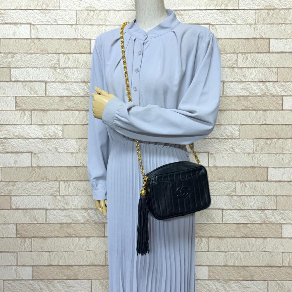 Black Suede Chanel Shoulder Bag