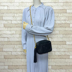 Black Suede Chanel Shoulder Bag
