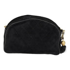 Black Suede Chanel Shoulder Bag