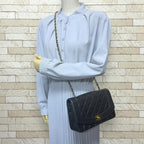 Black Suede Chanel Shoulder Bag