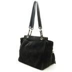 Black Suede Chanel Shoulder Bag