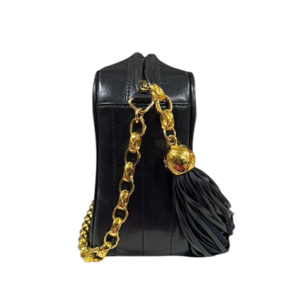 Black Suede Chanel Shoulder Bag