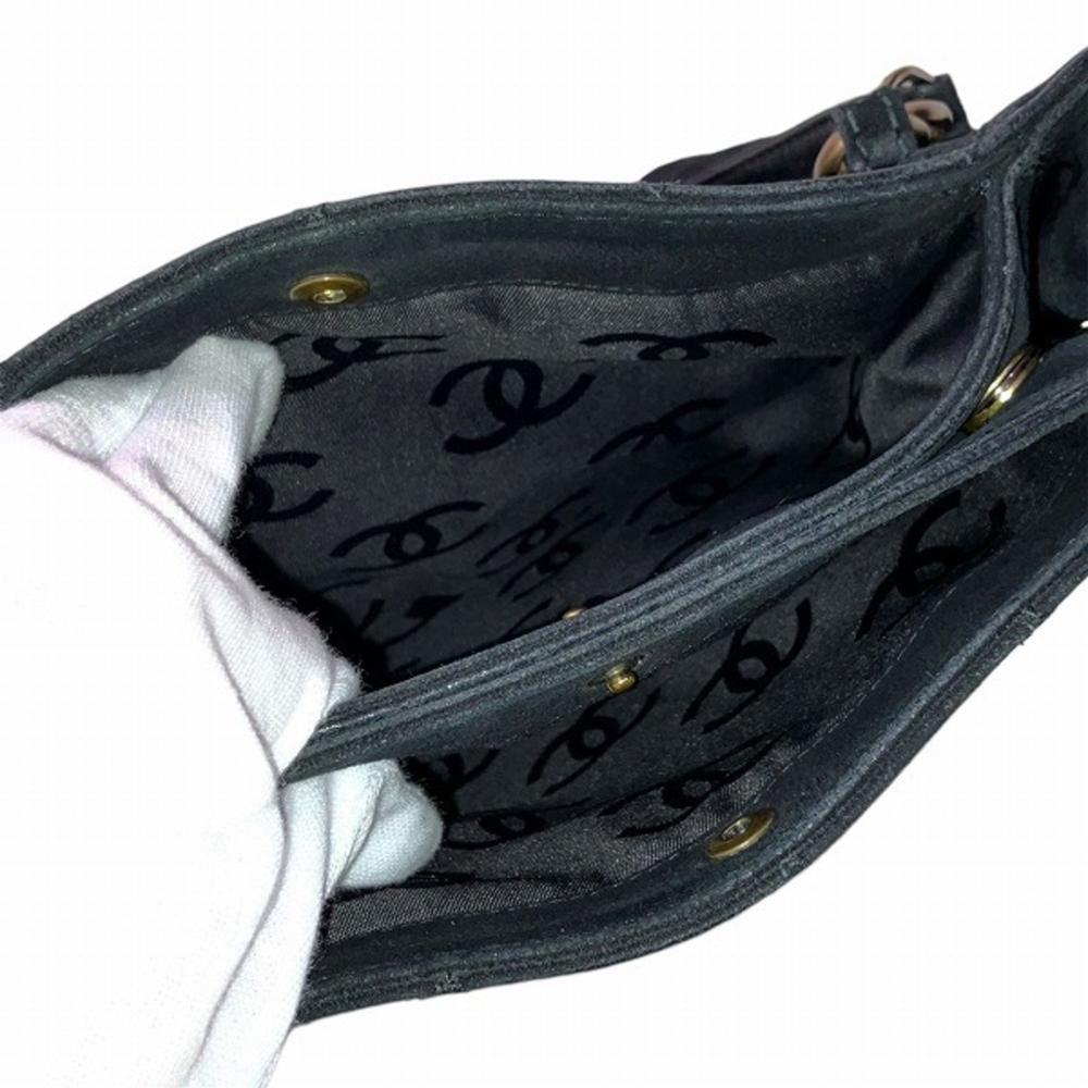 Black Suede Chanel Shoulder Bag