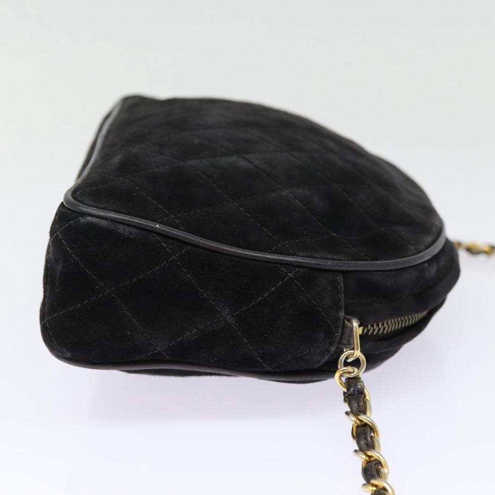 Black Suede Chanel Shoulder Bag