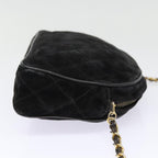 Black Suede Chanel Shoulder Bag