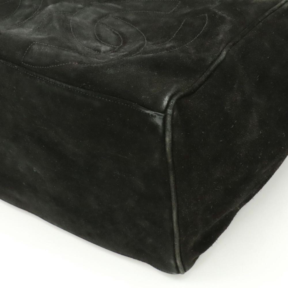 Black Suede Chanel Shoulder Bag