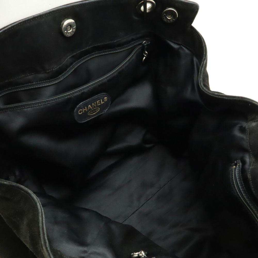 Black Suede Chanel Shoulder Bag