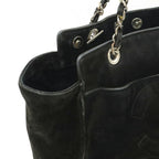 Black Suede Chanel Shoulder Bag