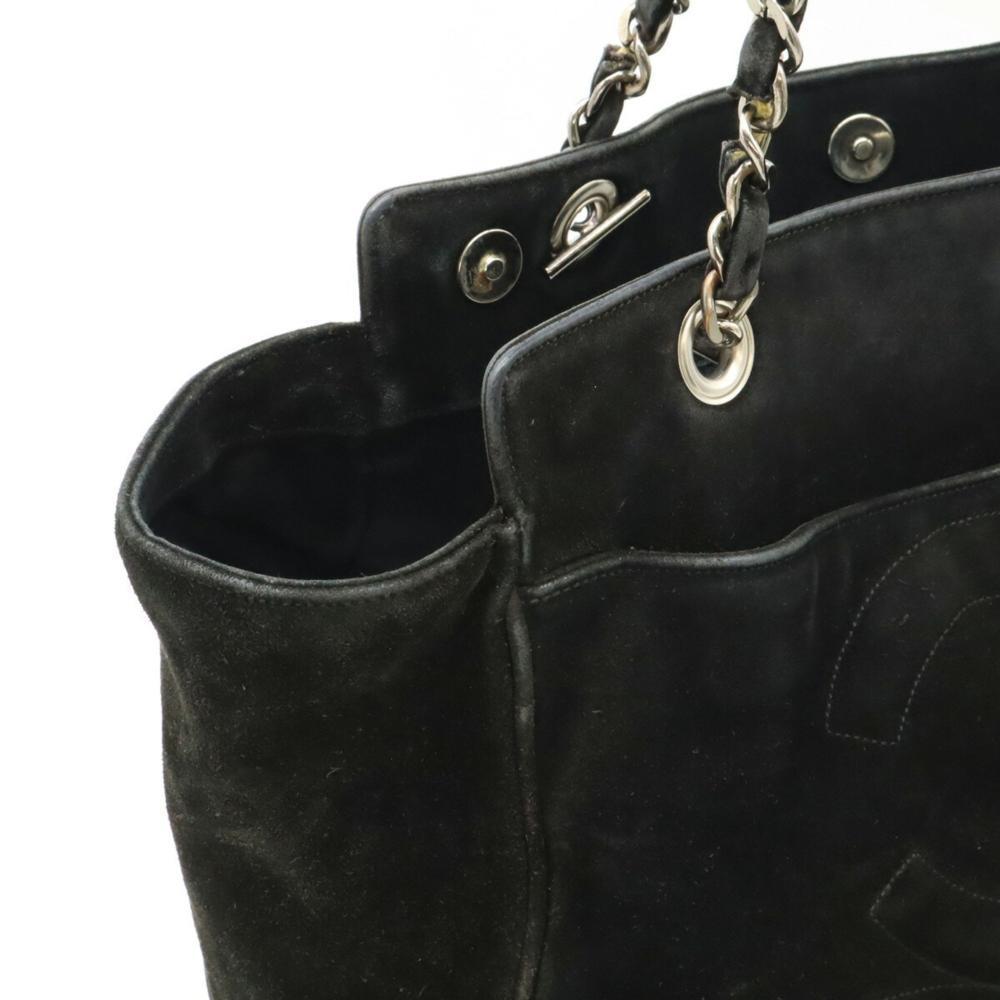 Black Suede Chanel Shoulder Bag