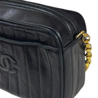 Black Suede Chanel Shoulder Bag