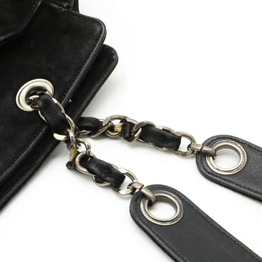 Black Suede Chanel Shoulder Bag