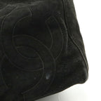 Black Suede Chanel Shoulder Bag