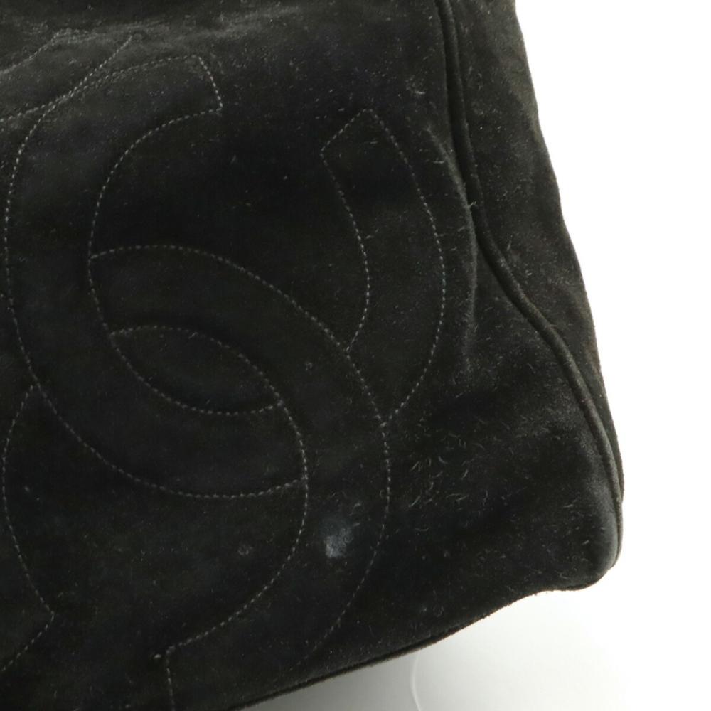 Black Suede Chanel Shoulder Bag