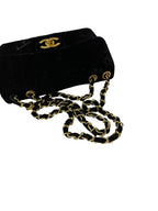 Black Velvet Chanel Flap Bag