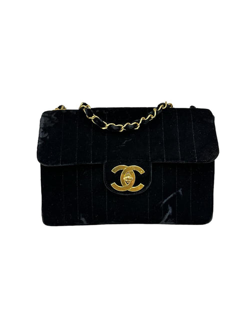 Black Velvet Chanel Flap Bag