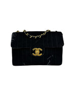 Black Velvet Chanel Flap Bag