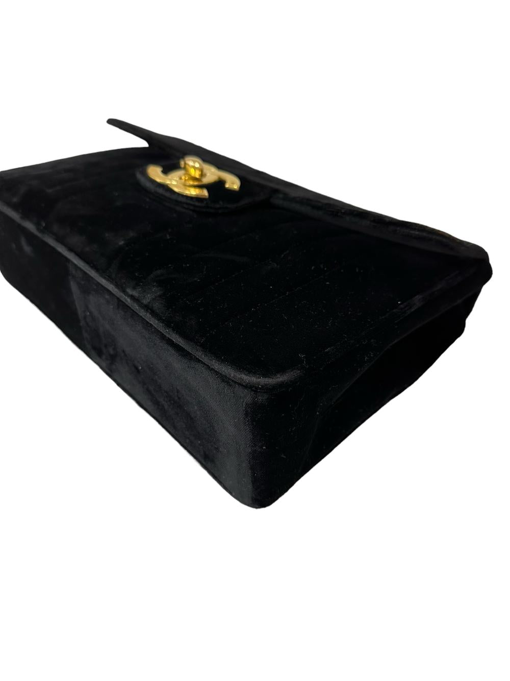 Black Velvet Chanel Flap Bag