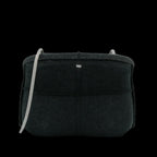 Black Wool Chanel Crossbody Bag