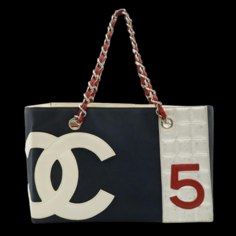 Blue Canvas Chanel Shoulder Bag