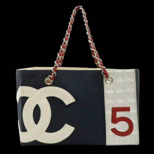 Blue Canvas Chanel Shoulder Bag
