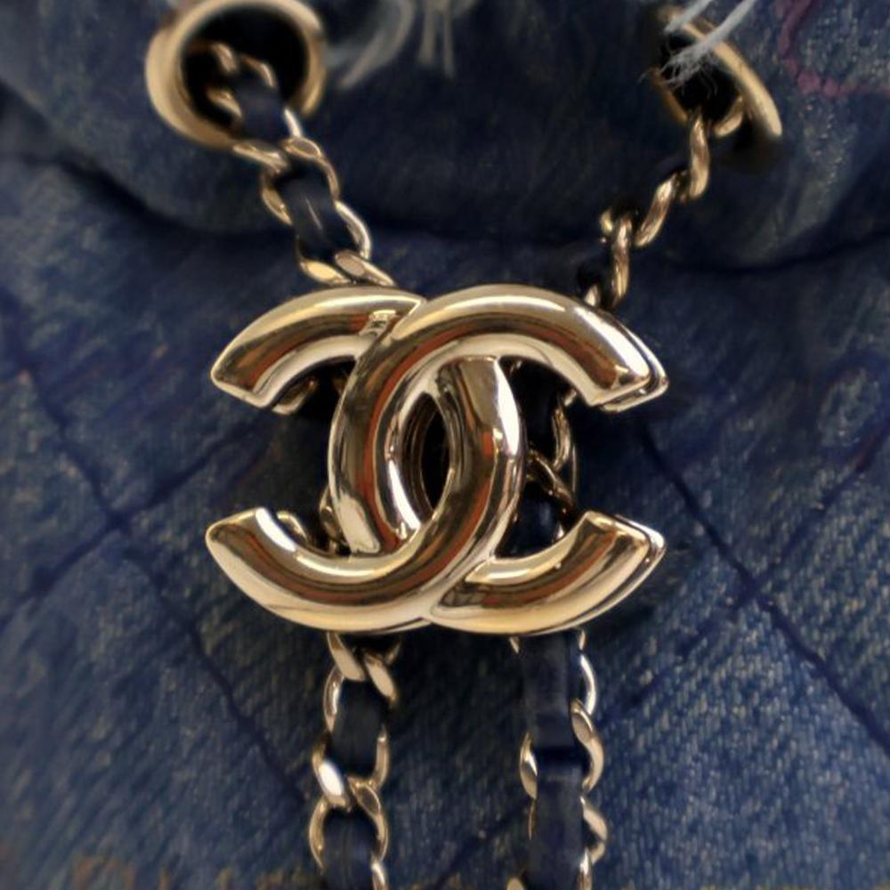 Blue Denim Chanel Bucket Bag