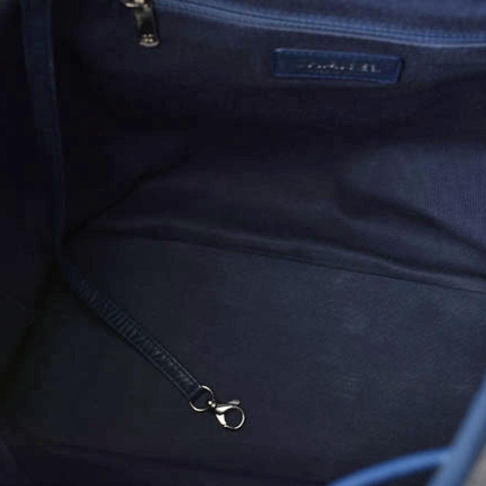 Blue Fabric Chanel Backpack