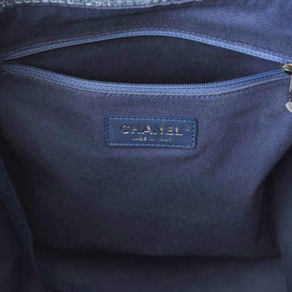 Blue Fabric Chanel Backpack