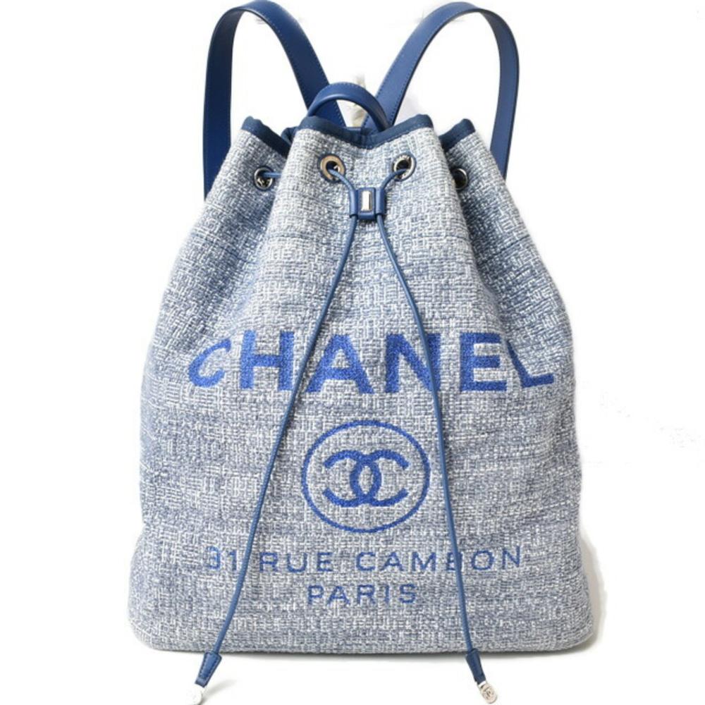 Blue Fabric Chanel Backpack