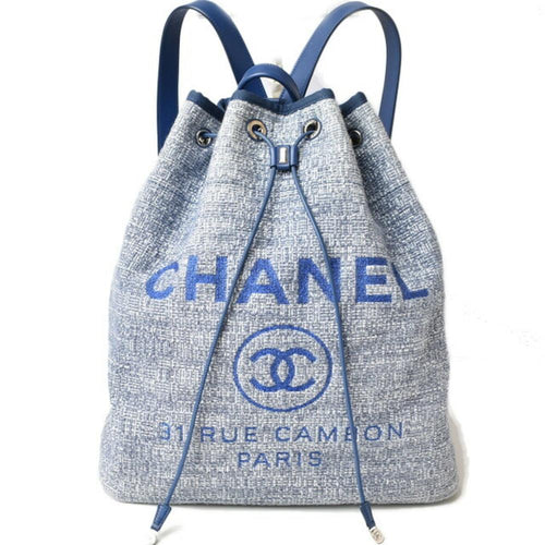 Blue Fabric Chanel Backpack