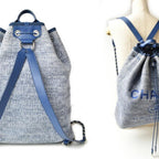 Blue Fabric Chanel Backpack
