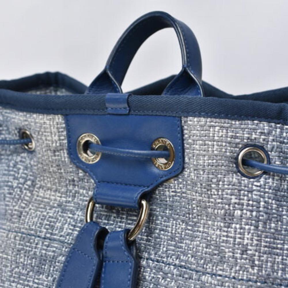 Blue Fabric Chanel Backpack
