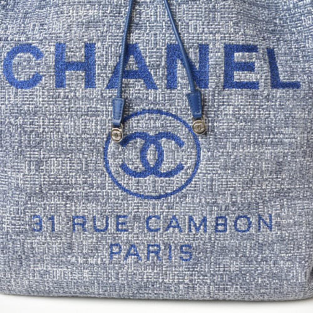 Blue Fabric Chanel Backpack