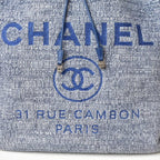 Blue Fabric Chanel Backpack