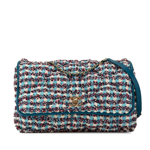 Blue Fabric Chanel Crossbody Bag