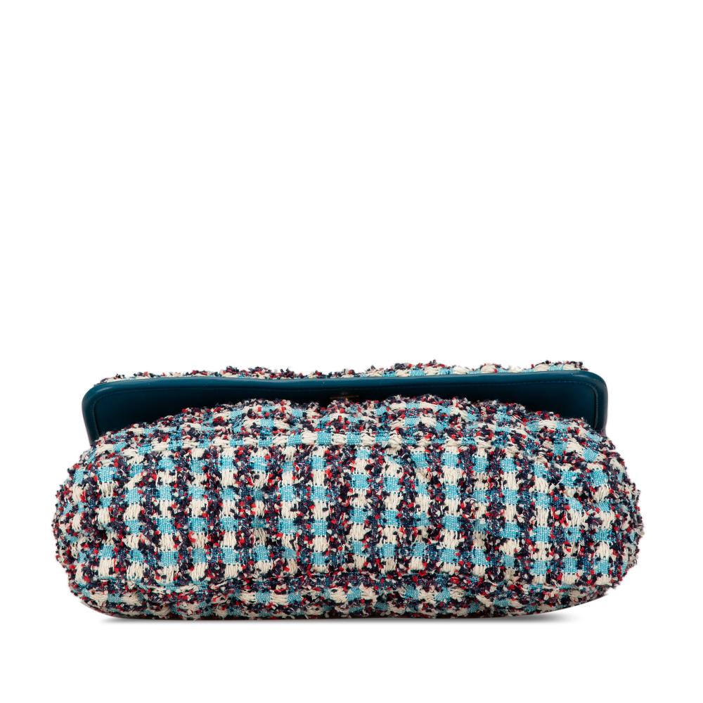 Blue Fabric Chanel Crossbody Bag