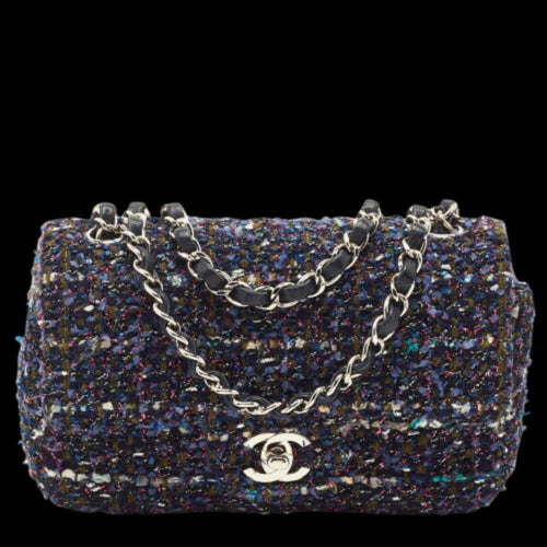 Blue Fabric Chanel Flap Bag