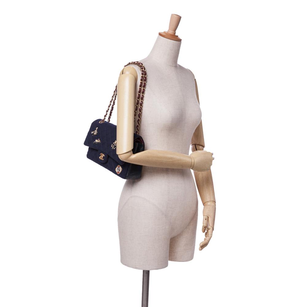 Blue Fabric Chanel Flap Bag