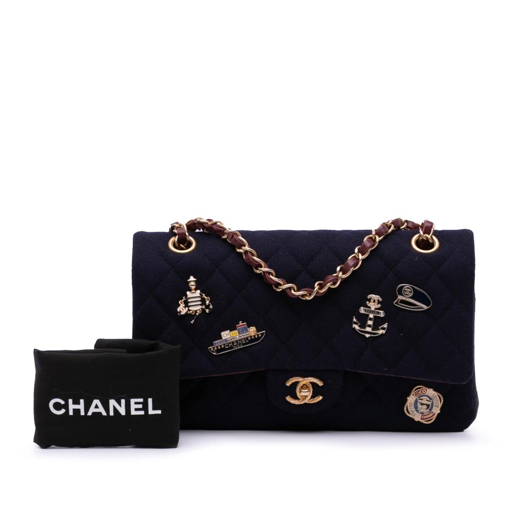 Blue Fabric Chanel Flap Bag
