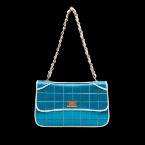 Blue Fabric Chanel Flap Bag