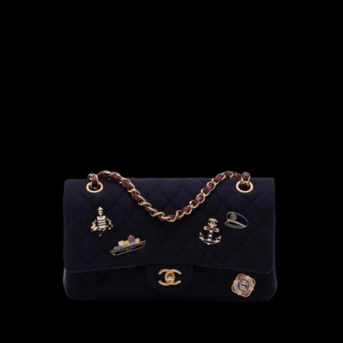 Blue Fabric Chanel Flap Bag