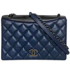 Blue Fabric Chanel Flap Bag