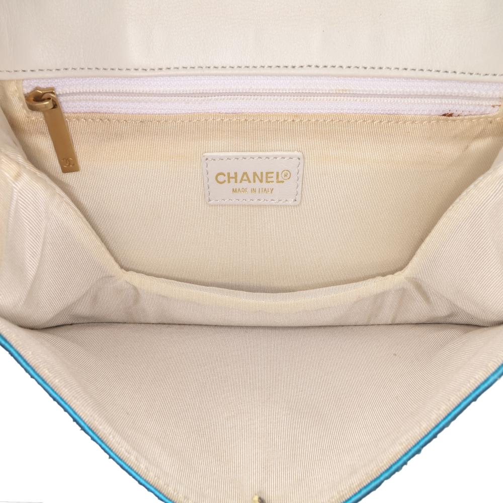 Blue Fabric Chanel Flap Bag