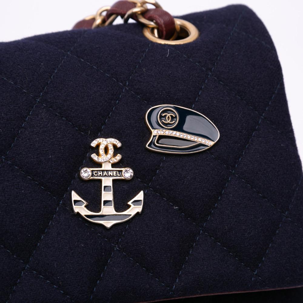 Blue Fabric Chanel Flap Bag