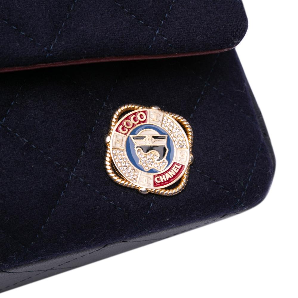 Blue Fabric Chanel Flap Bag