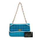 Blue Fabric Chanel Flap Bag